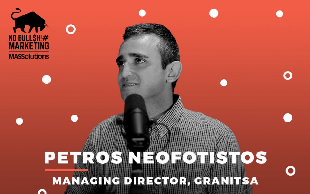 Picture of Petros Neofotistos with text, "Managing Director, Granitsa" for a podcast about Amazon Marketplace.